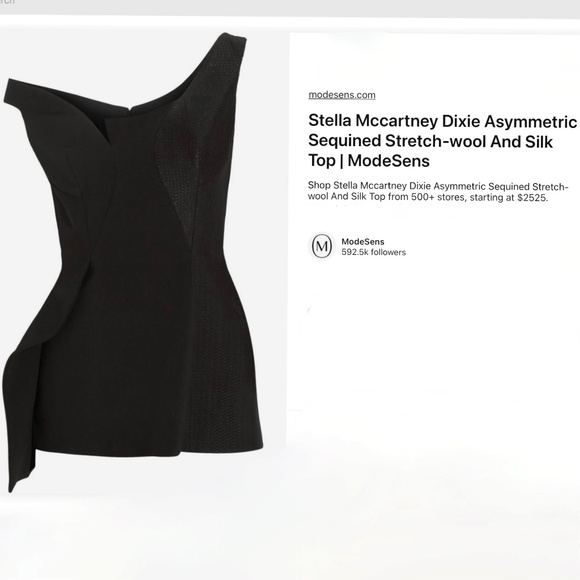 Stella McCartney Dixie Asymmetric Sequined Stretch-Wool and Silk Top - Picture 6 of 15